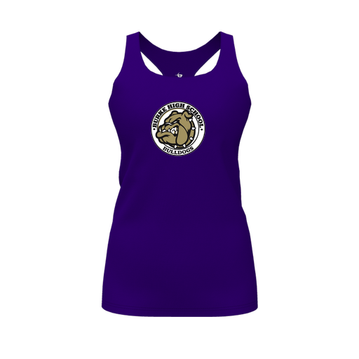 [FT0TRBPP-FYS-LOGO1] Decker Racerback Tank Top (Female Youth S, Purple, Logo 1)